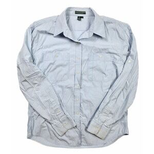 Lauren Jeans Co. Ralph Lauren Blue White Pin Striped L/S Shirt Women's Size M
